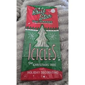 Brite Star Silver Tinsel Icicles 2000 Strands Christmas Tree Decor 18 Inch 2pk